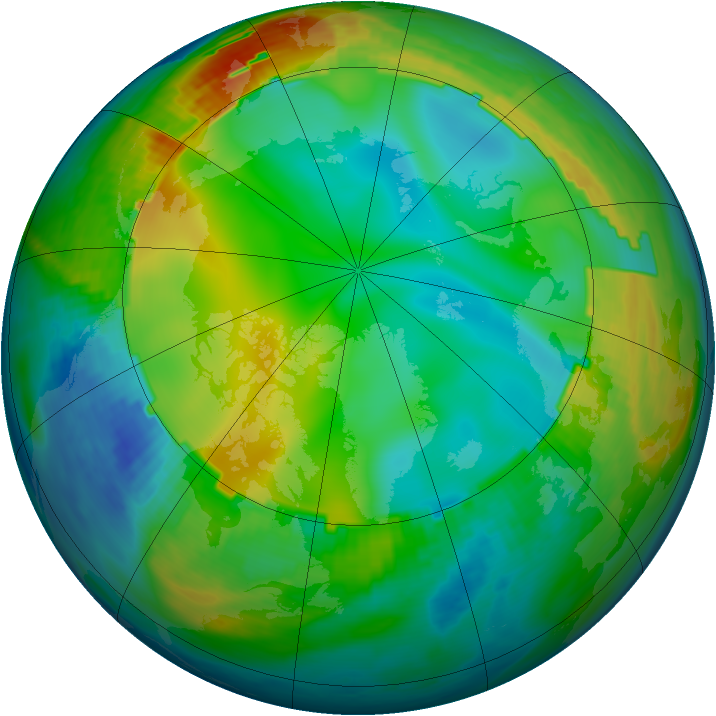 Arctic ozone map for 17 December 1988